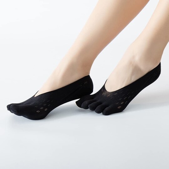 Fem tæer sokker Ultra Low Cut åndbar sort 5-par | Elgiganten