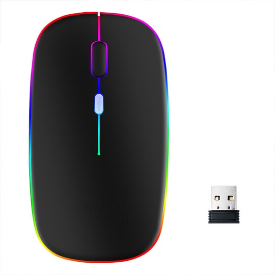 Trådløs mus med RGB LED dual mode Bluetooth/Wifi Sort | Elgiganten
