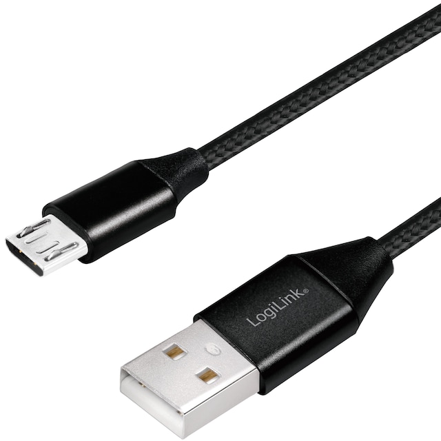 USB-MicroUSB Lade/synkroniseringskabel 15W 0,3m TextiL