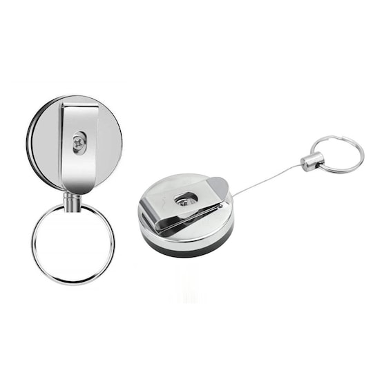 Udtrækkelig nøglering med yo-yo funktion og snor 62 cm 2-pack | Elgiganten