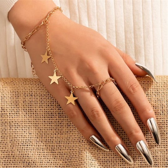 Fingerring armbånd med stjerneperler Guld | Elgiganten