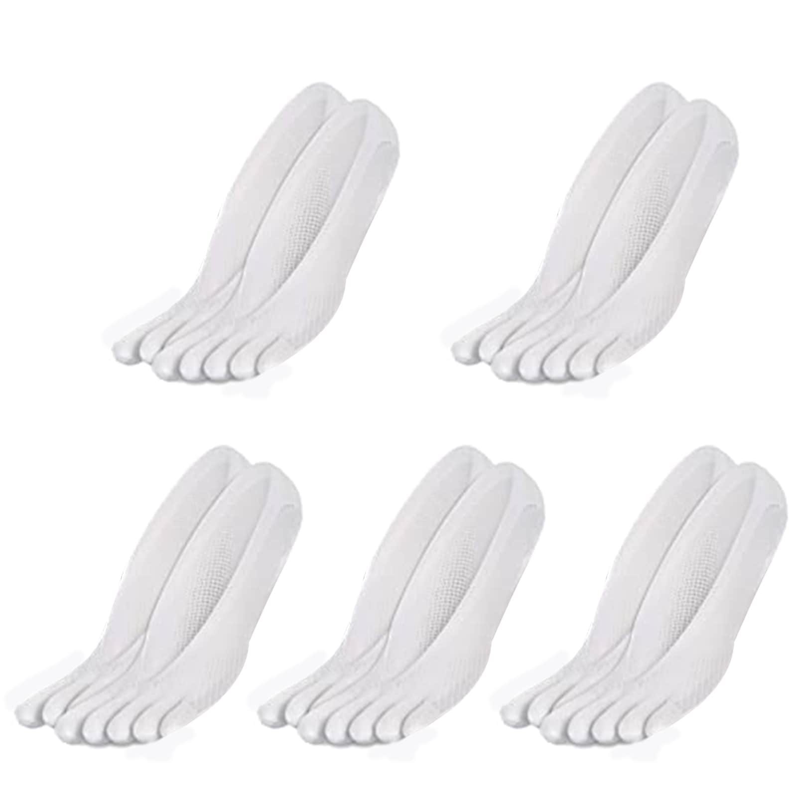 Fem tæer sokker Ultra Low Cut åndbar hvid 5-par | Elgiganten