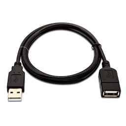 V7 V7USB2EXT-01M-1E, 1 m, USB A, USB A, 480 Mbit/s, Svart