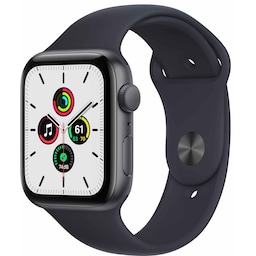 Apple Watch SE 44 mm GPS (Space Gray Alu/Midnight sportsbånd)