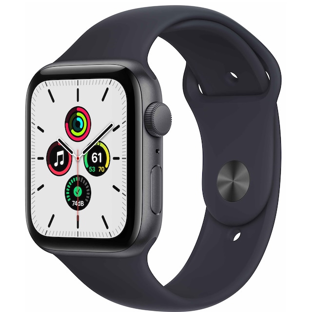 Apple Watch SE 44 mm GPS (Space Gray Alu/Midnight sportsbånd)