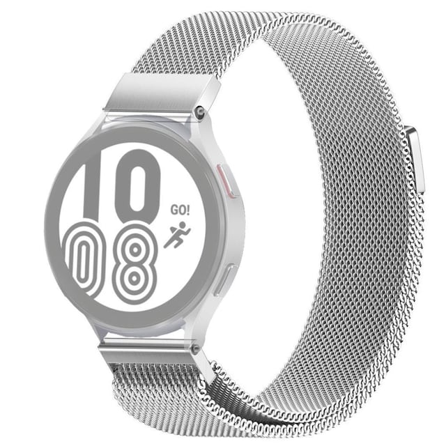 SKALO Milanese Loop til Samsung Watch 4 44mm - Sølv