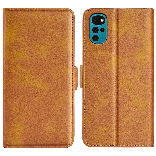SKALO Motorola Moto G22 Premium Wallet Flip Cover - Lys brun