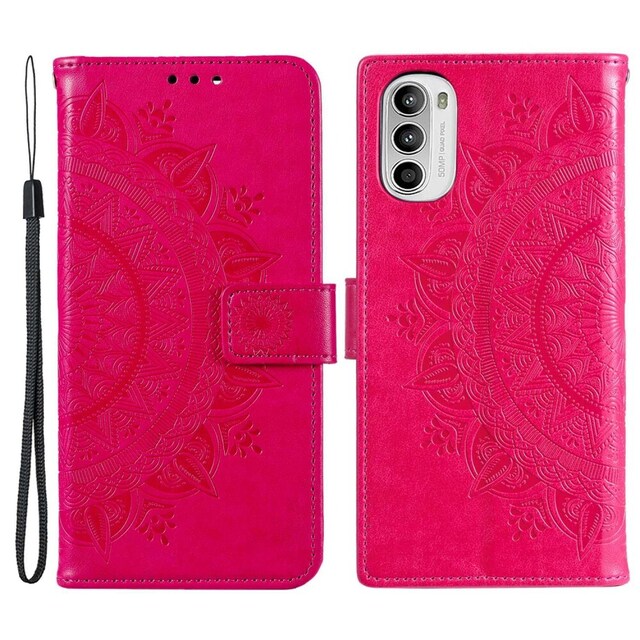 SKALO Motorola Moto G52 Mandala Flip Cover - Cerise