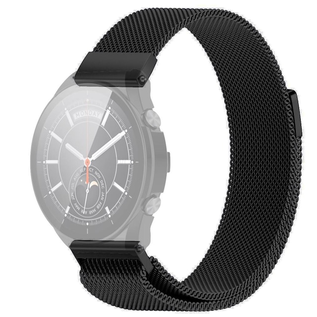 SKALO Milanese Loop til Xiaomi Watch S1 / S1 Active - Sort