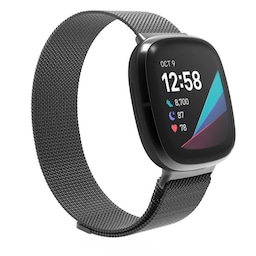 SKALO Milanese Loop til Fitbit Sense - Sort