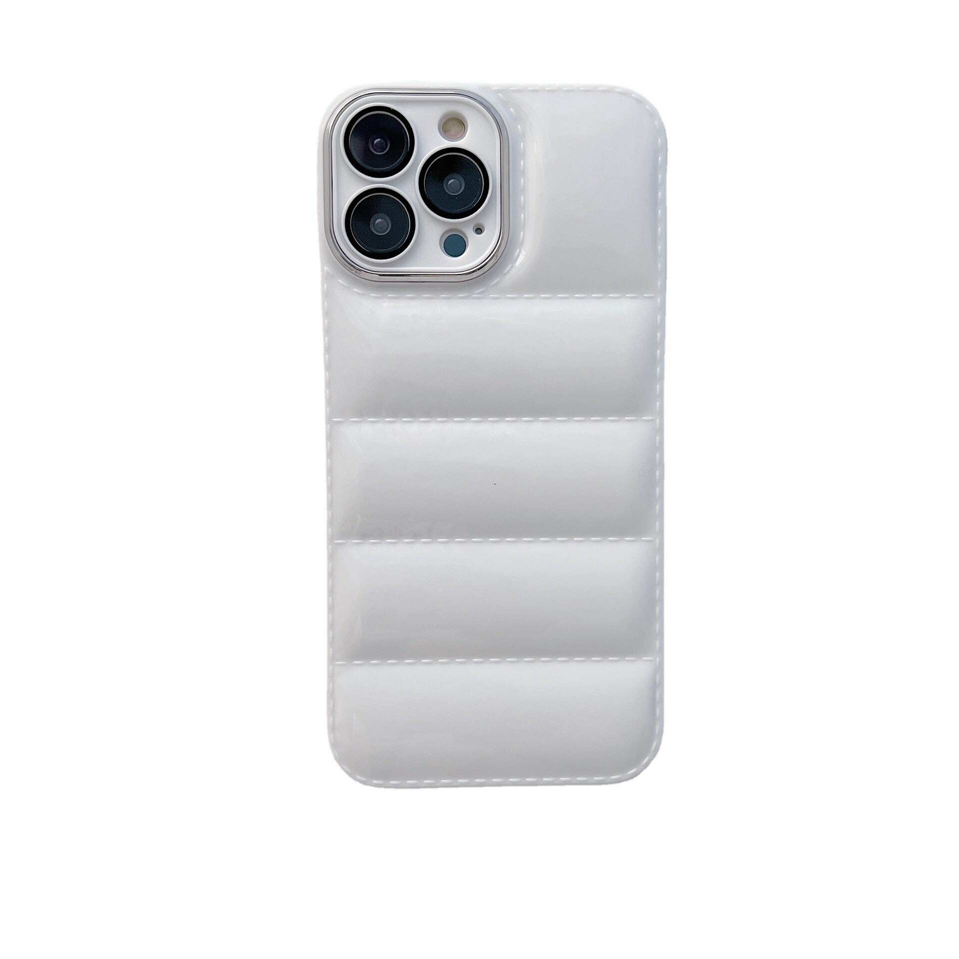 Puffer Case Telefon Case Stødsikker blød klud Portector dunjakke Cover hvid  iPhone 12 | Elgiganten