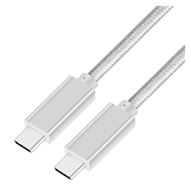 USB-C til USB-C-kabel USB 3.2 C PD100W 20GB/s 5A Hvidt