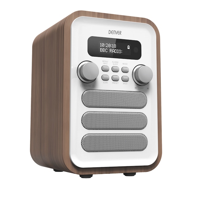 Denver FM/DAB+ Radio Bluetooth Træ/Hvid