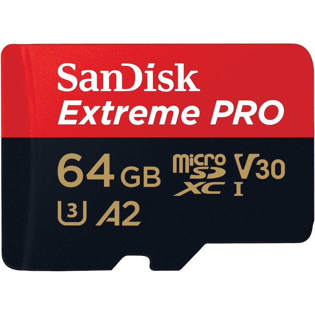 SanDisk Extreme PRO® 64 GB microSDXC™ UHS-I-kort med adapter