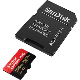 SanDisk Extreme PRO® 256 GB microSDXC™ UHS-I-kort med adapter