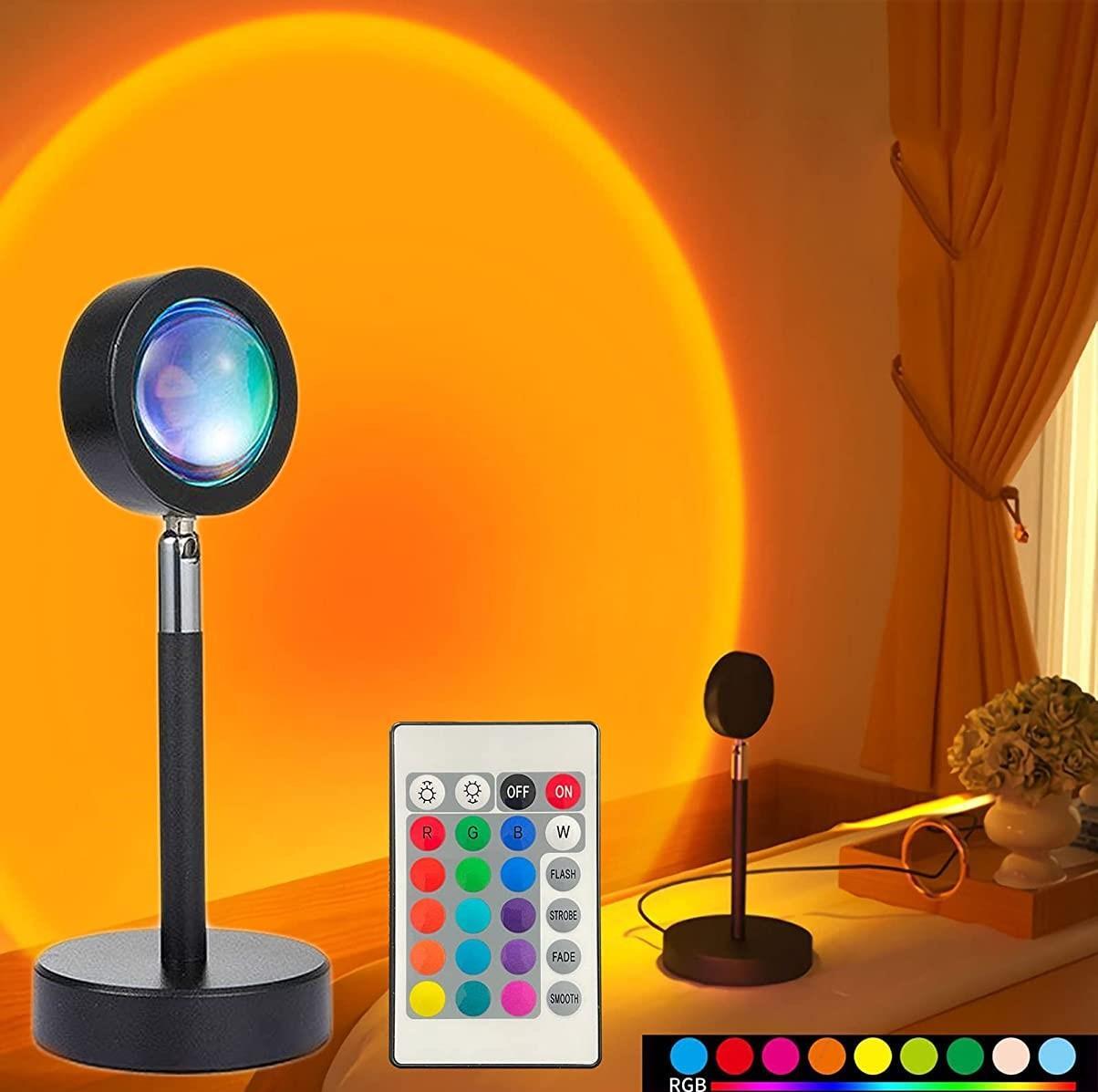 Bordlampe ""Sunset"" med 16 RGB farver fjernbetjening Sort | Elgiganten