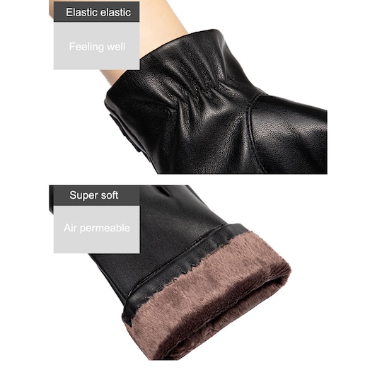 Vinterhandsker med touchscreen-fingre til mænd 1 par Sort M | Elgiganten