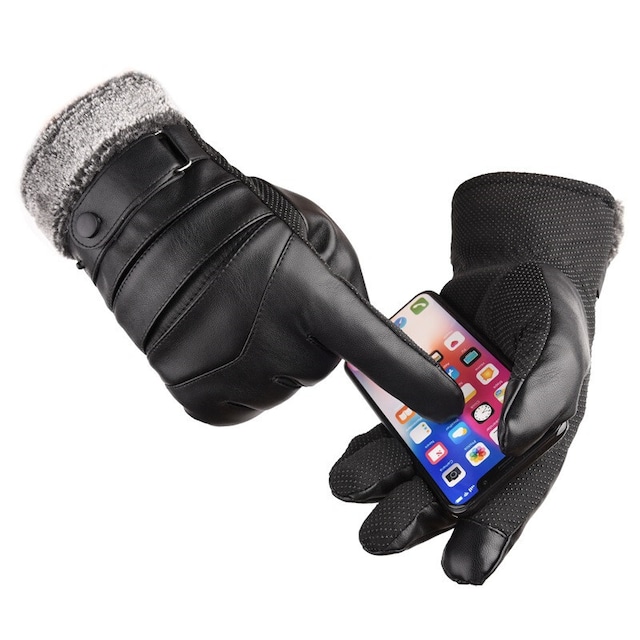 Varme vinterhandsker til touchscreen 1 par Sort