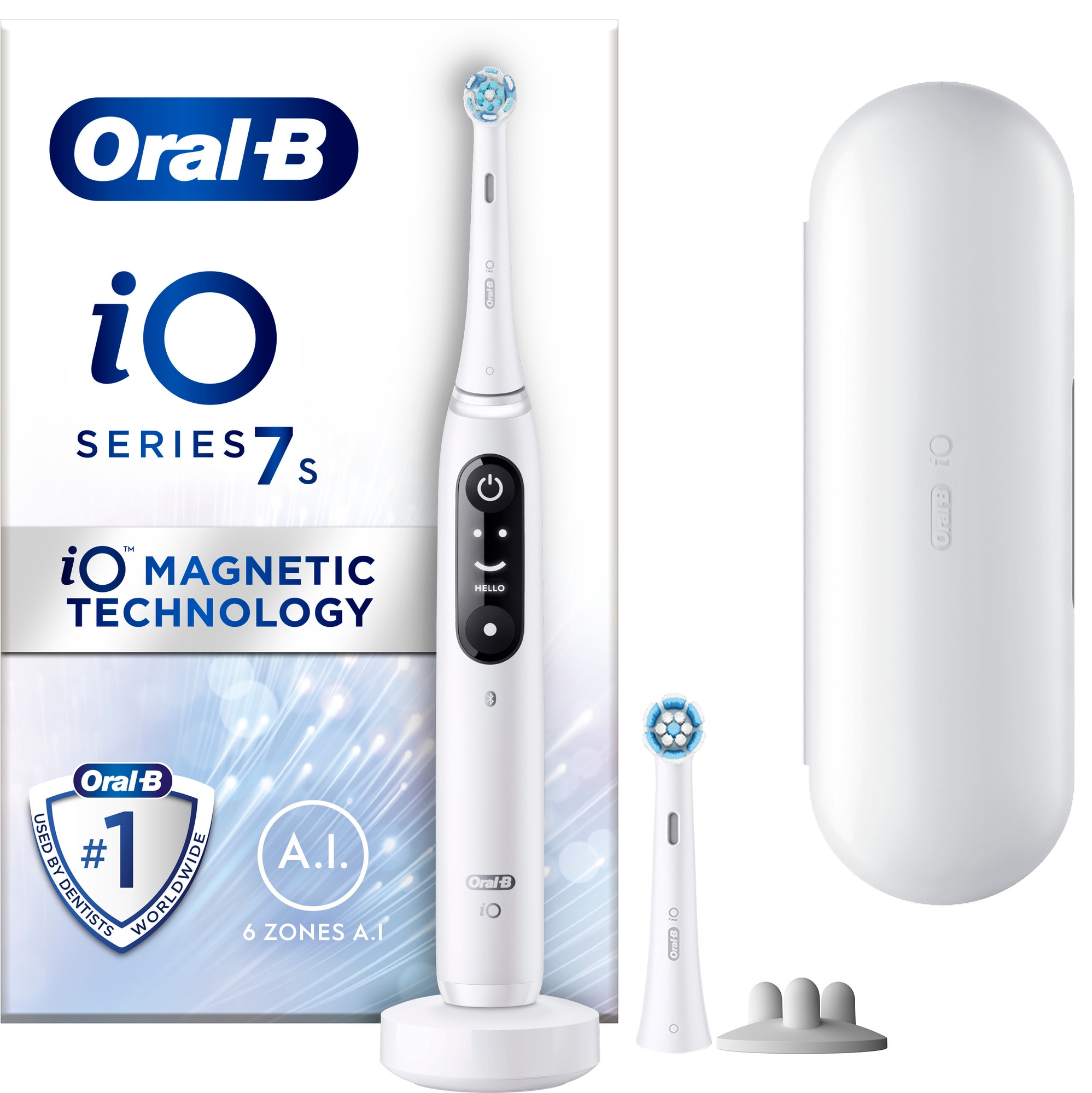 Oral-B iO 7s elektrisk tandbørste 408789 (hvid) | Elgiganten