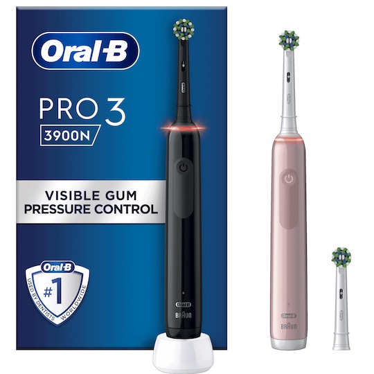 Oral-B Pro3 3900N elektrisk tandbørste 760277 (sort/pink) | Elgiganten