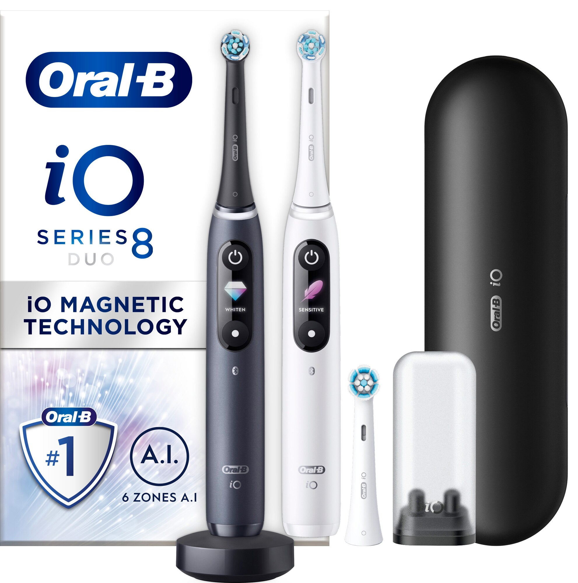 Oral-B iO 8 Duo elektrisk tandbørste 449034 (sort/hvid) | Elgiganten