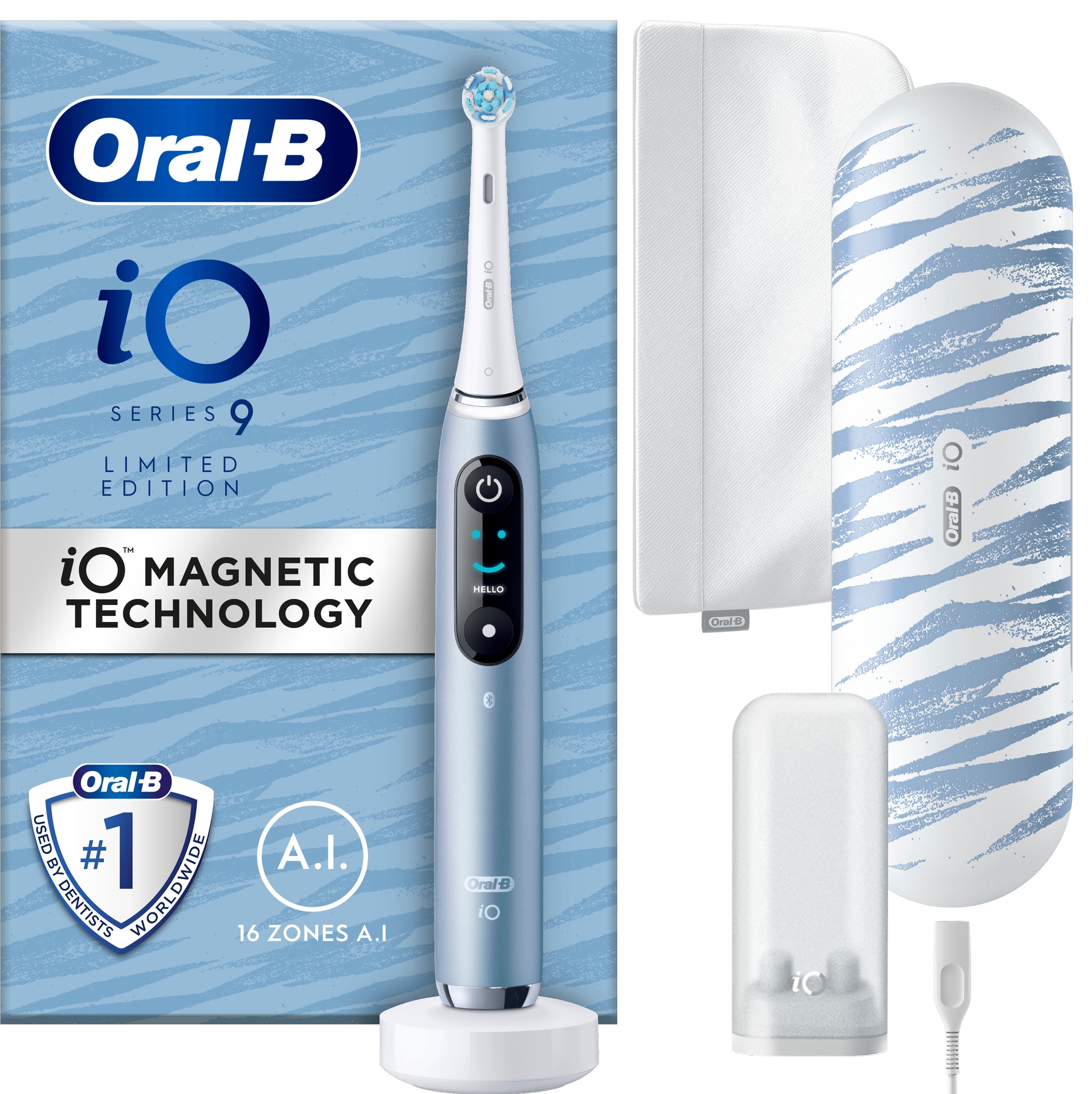 Oral-B iO 9 begrænset udgave elektrisk tandbørste 430803 (aqua marine) med  PrisMatch