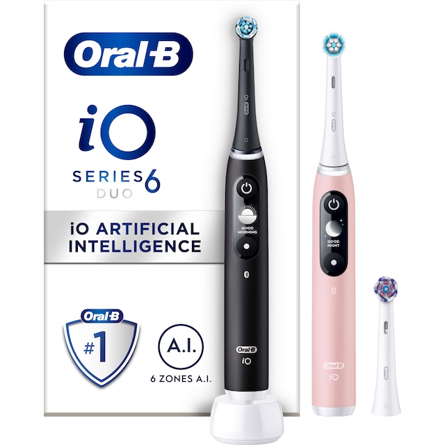 Oral-B iO 6s elektrisk tandbørste duopakke (sort/pink)