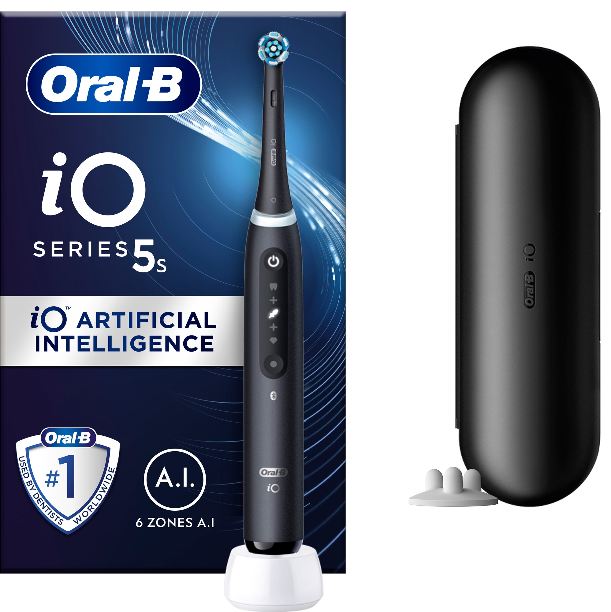 Oral-B iO 5s elektrisk tandbørste 414964 (mat sort) med PrisMatch