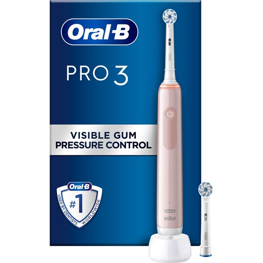 Oral-B Pro3 3400N eleltrisk tandbørste 760093 (pink sensi) | Elgiganten