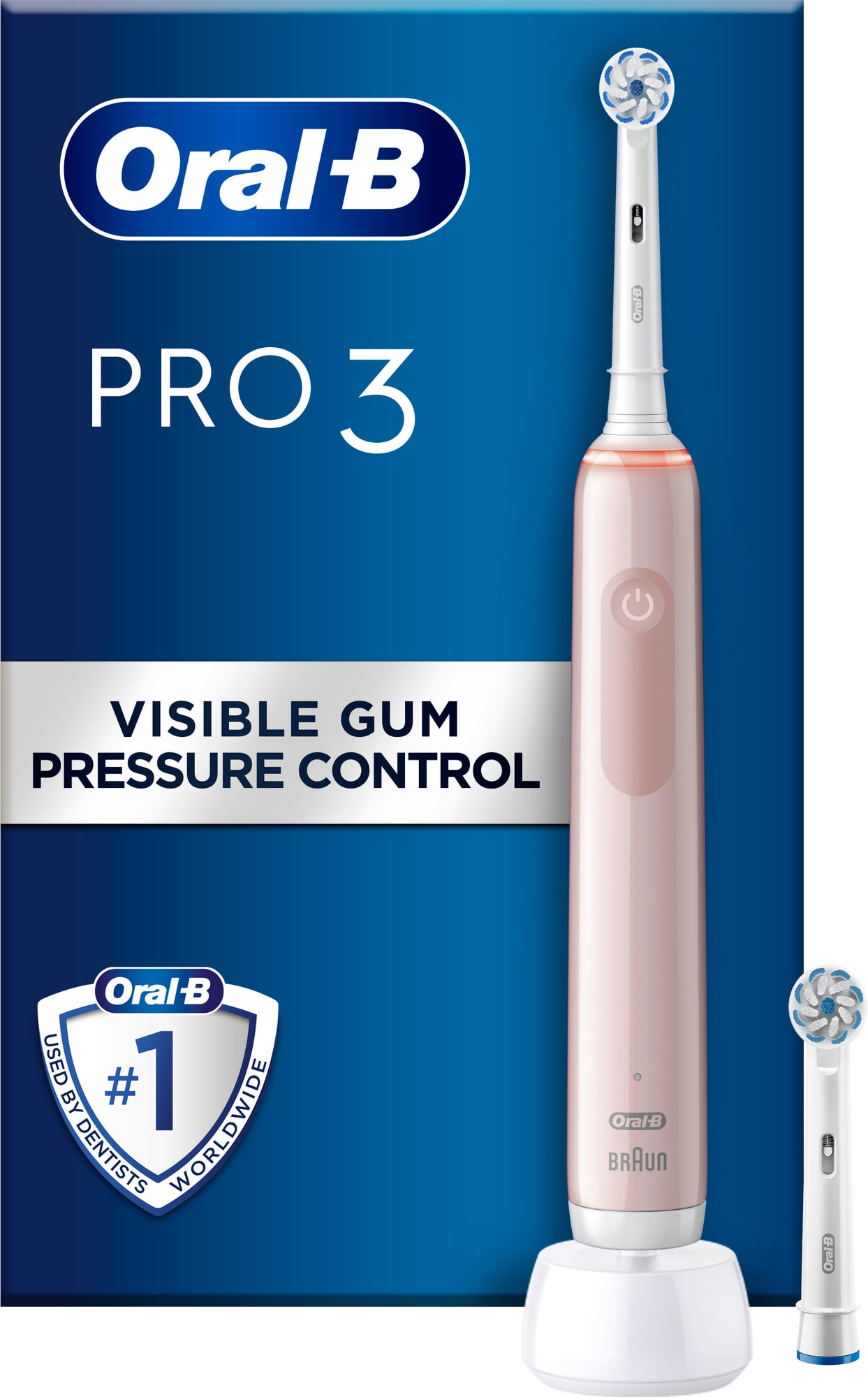 Oral-B Pro3 3400N eleltrisk tandbørste 760093 (pink sensi) med PrisMatch