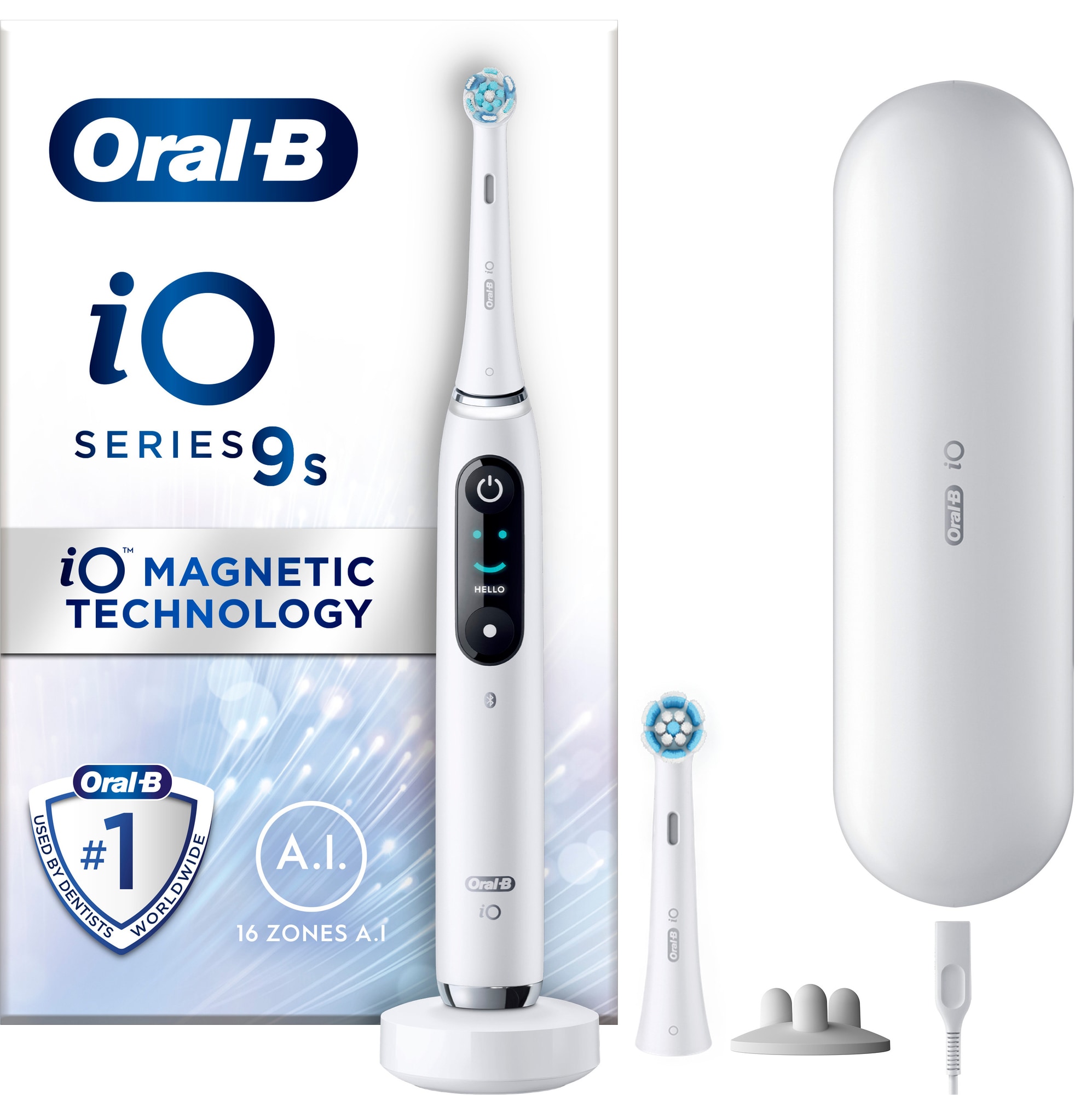 Oral-B iO 9s elektrisk tandbørste 408840 (hvid) med PrisMatch
