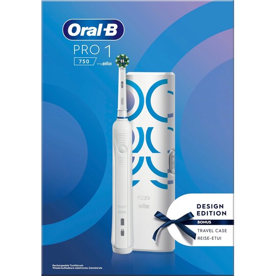Oral-B Pro1 750 elektrisk tandbørste 421504 (hvid) | Elgiganten