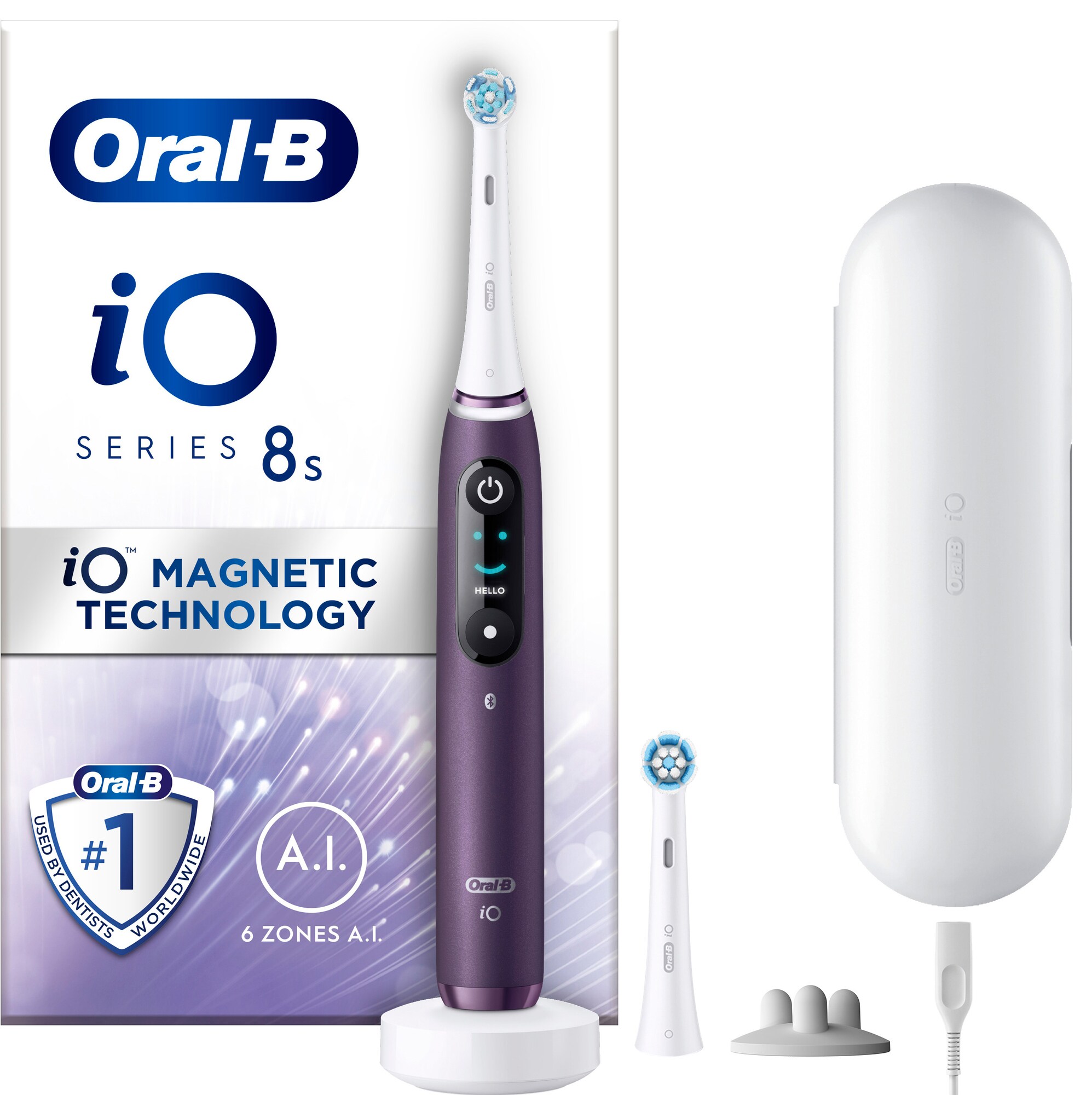 Oral-B iO 8s elektrisk tandbørste 408826 (violet) med PrisMatch