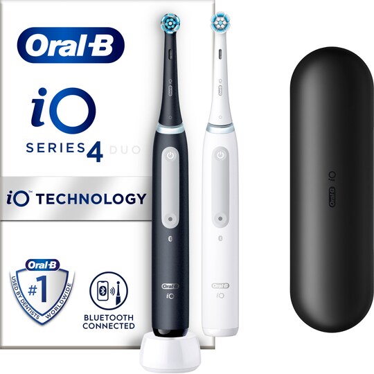Oral-B iO 4 DUO elektriske tandbørster 414742 (sort/hvid) | Elgiganten