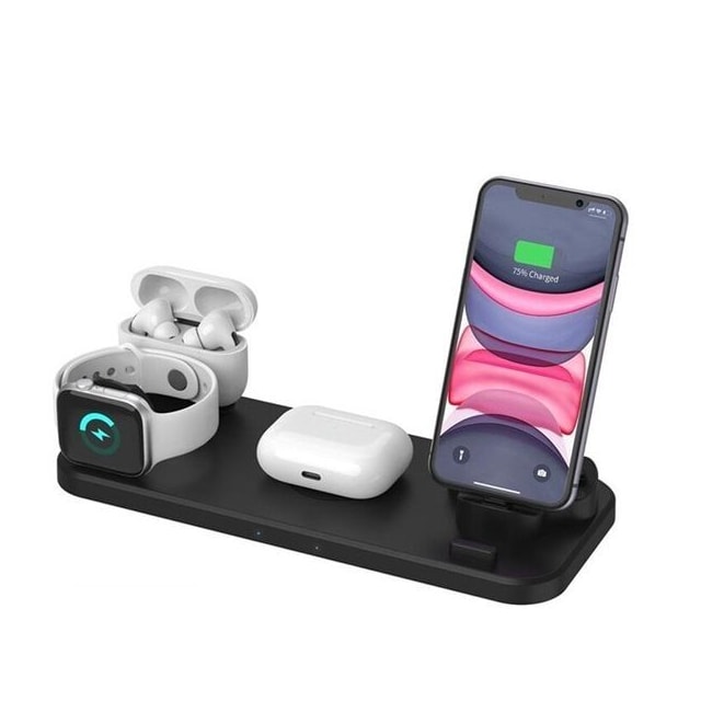 3i1 Ladestation Apple Airpods, Watch & iPhone Sort