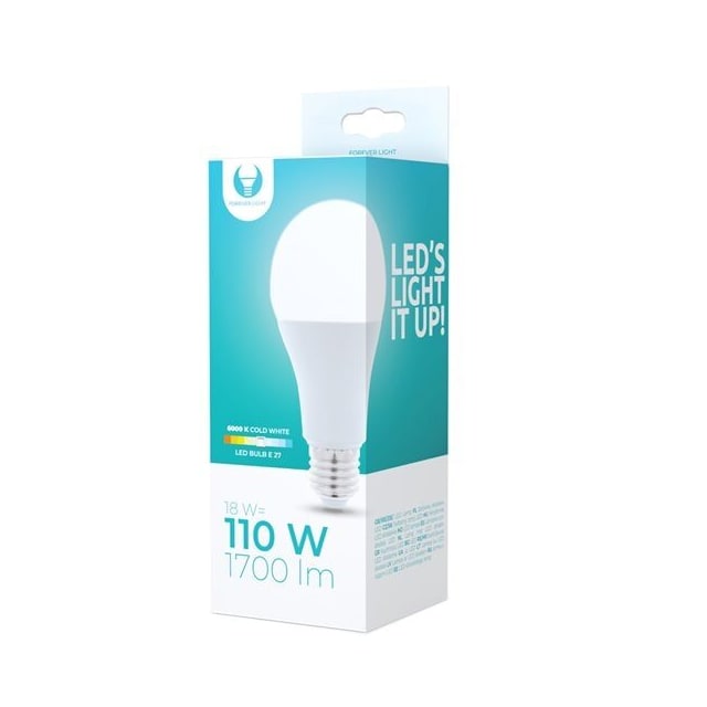 LED-pære E27 A65 18W 230V 6000K 1700 lm