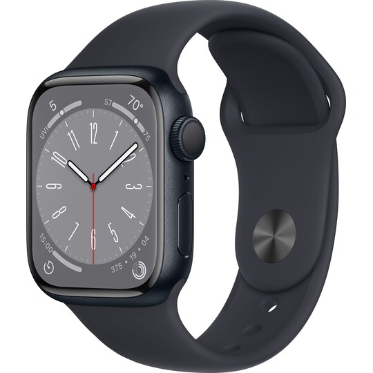 Apple Watch Series 8 41mm GPS (midnight alu./midnight sportsbånd) |  Elgiganten