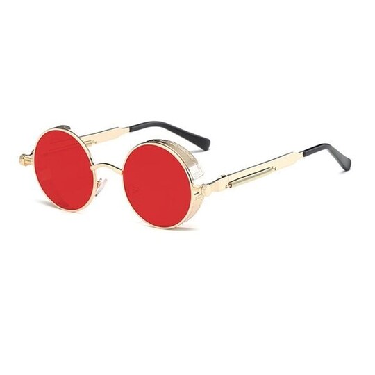 Steampunk Retro Solbriller Rød/Guld | Elgiganten