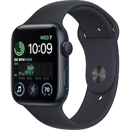 Apple Watch SE 2nd Gen 44 mm GPS (Midnight Alu/Midnight sportsbånd)