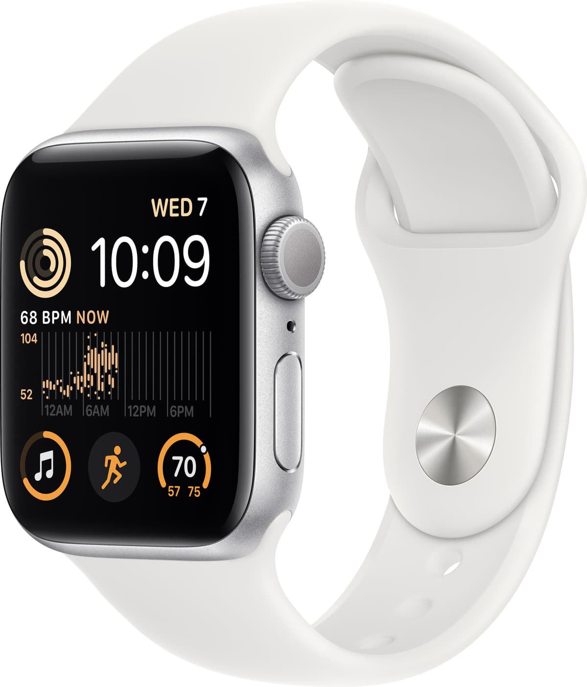 Apple Watch SE 2nd Gen 40 mm GPS (Silver Alu/White sportsbånd)