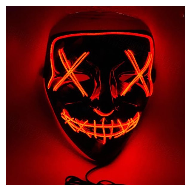 Halloweenmaske Glowing Rød
