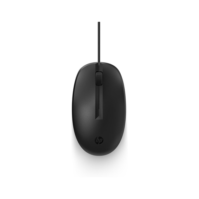 HP 125 Wired Mouse, Ambidextrous, USB Type-A, Sort