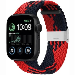 Flettet Elastik Armbånd Apple Watch SE 2022 40mm - Rød/Sort