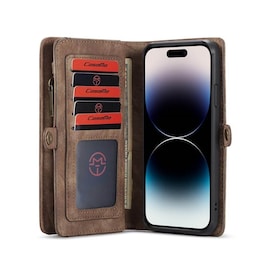 Multi Wallet CaseMe 11-kort Apple iPhone 14 Pro - Brun