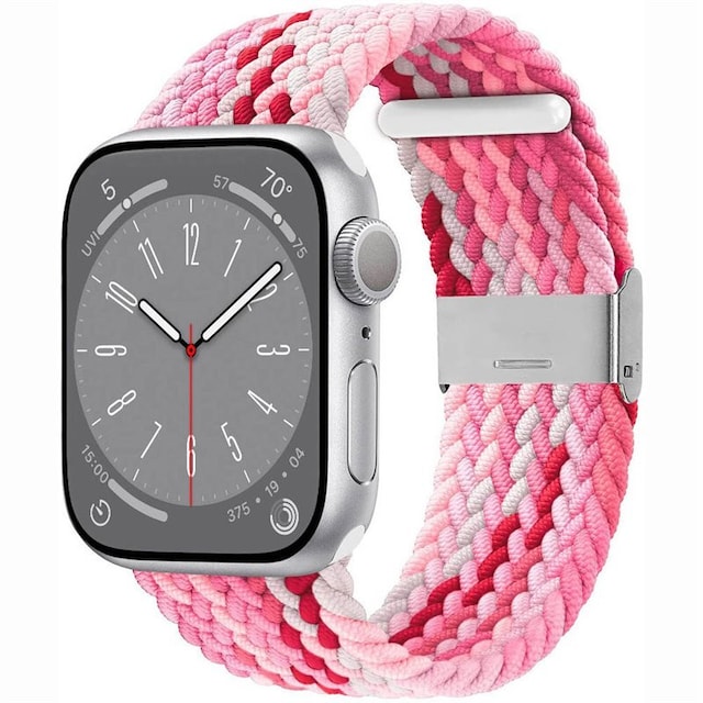 Flettet Elastik Armbånd Apple Watch 8 (45mm) - gradientred