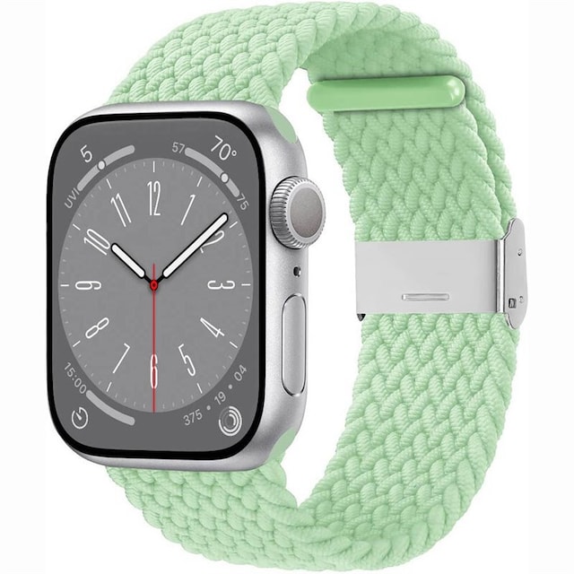 Flettet Elastik Armbånd Apple Watch 8 (45mm) - pistachio