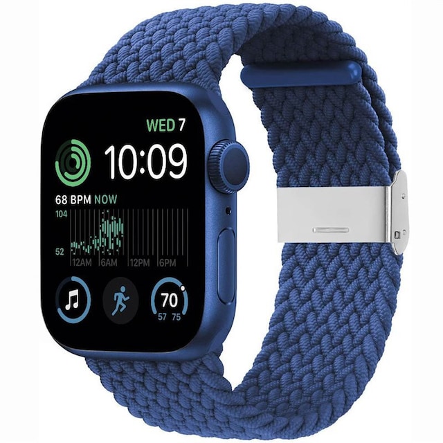 Flettet Elastik Armbånd Apple Watch SE 2022 44mm - Blå