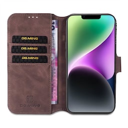 DG-Ming Wallet cover 3-kort Apple iPhone 14 - Coffe