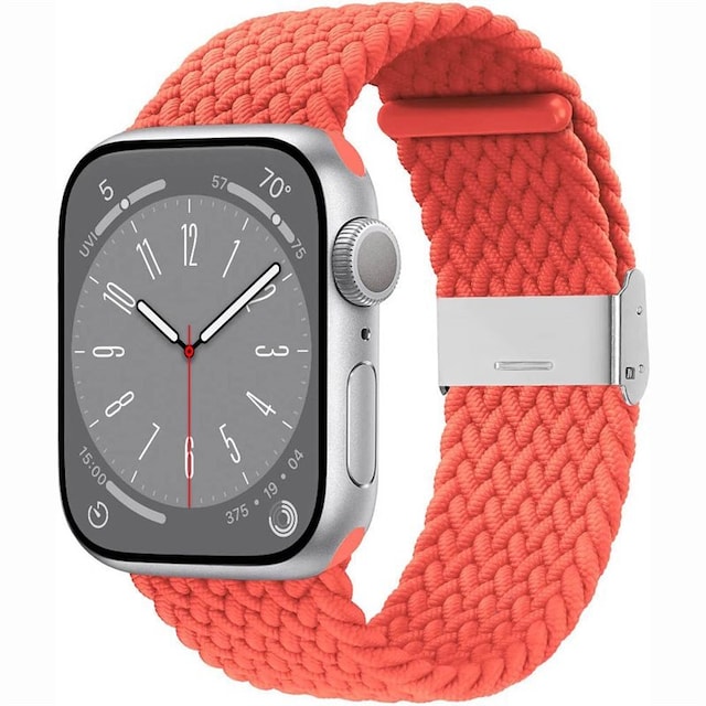 Flettet Elastik Armbånd Apple Watch 8 (45mm) - rød