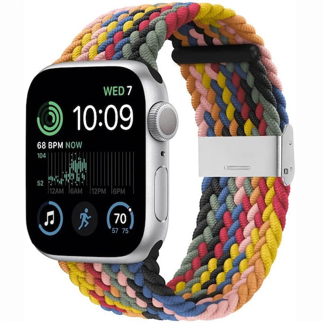 Flettet Elastik Armbånd Apple Watch SE 2022 44mm - rainbow